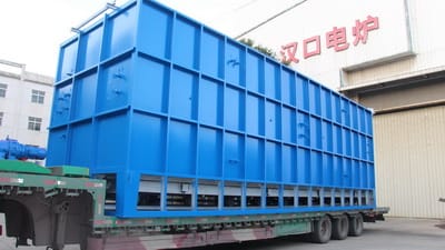 四川客戶定制全纖維760KW大型臺(tái)車(chē)式電阻爐